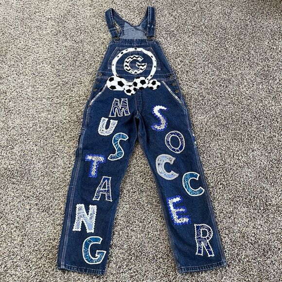 Key Pants - Key Overalls Denim Jean Baggy Hiphop Retro Women's Sz 8 Fit Trendy Oversize
